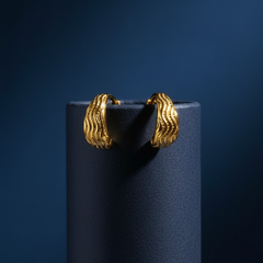 Golden Wave Mini Hoops | Gold-Plated Brass– KZ8812336