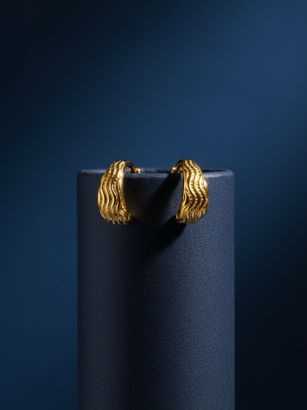 Golden Wave Mini Hoops | Gold-Plated Brass– KZ8812336