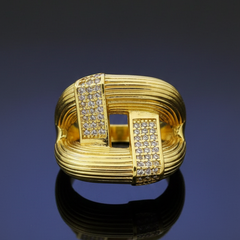 Golden Vogue Ring | Adjustable Gold-Plated Stainless Steel–KZ8812399