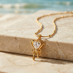 Heart Wrapped in Gold Necklace | Gold-Plated Stainless Steel – KZ88123147