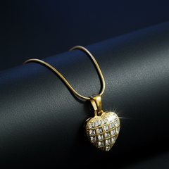 Heartburst Sparkle Necklace | Gold-Plated Stainless Steel – KZ8812355