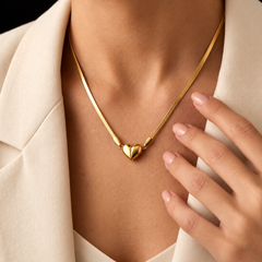 Luna Heart Necklace | 18k Gold-Plated Stainless Steel Anti-Tarnish Waterproof Daily Wear Jewellery For Women – KZ88123205