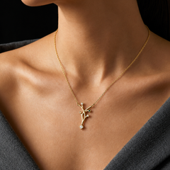 Verdant Vine Necklace | Gold-Plated Stainless Steel – KZ88123206
