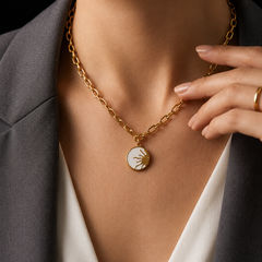 Solaris Coin Necklace | Gold-Plated Stainless Steel – KZ88123217
