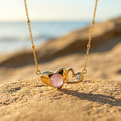 You & Me Necklace Blue | Gold-Plated Stainless Steel – KZ88123145