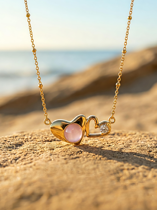 You & Me Necklace Blue | Gold-Plated Stainless Steel – KZ88123145