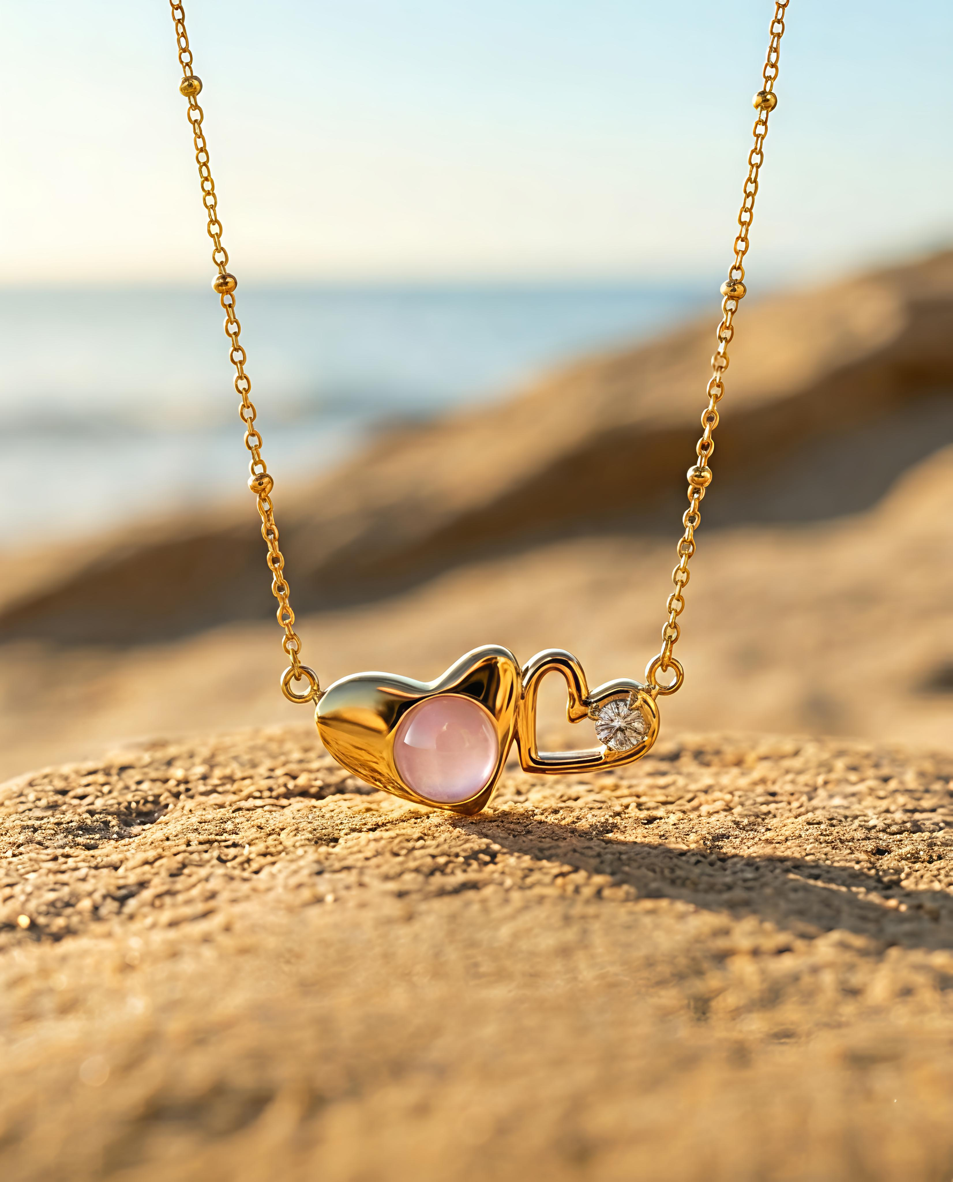 You & Me Necklace Blue | Gold-Plated Stainless Steel – KZ88123145