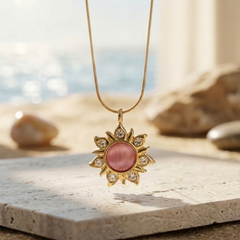 Golden Sun Goddess Vibe Necklace | Gold-Plated Stainless Steel – KZ88123151