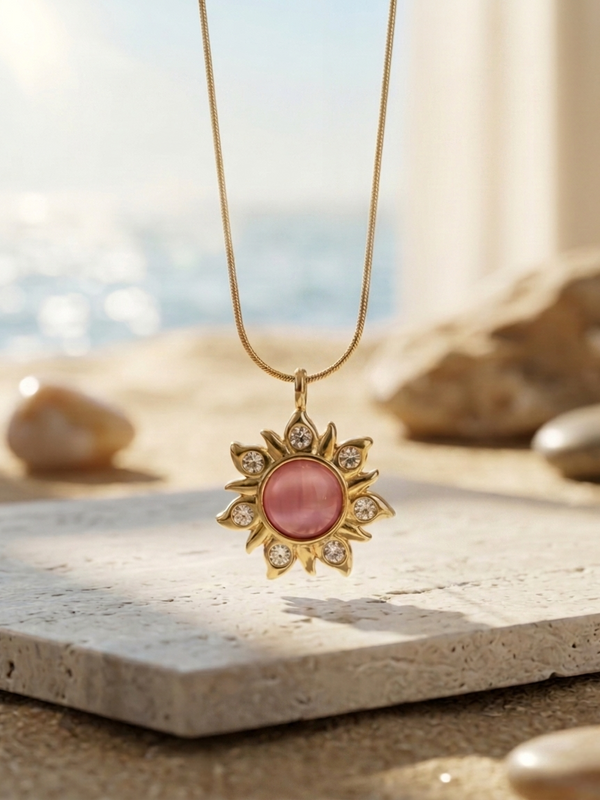 Golden Sun Goddess Vibe Necklace | Gold-Plated Stainless Steel – KZ88123151