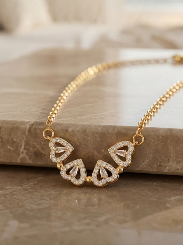 Open Luxe Fortune Necklace | Gold-Plated Stainless Steel – KZ88123166