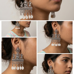 Shankha Yatra Earrings | Silver Oxidised Earrings – JAY88123121