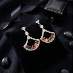 Aurora Royale Fan Drop Earrings | Gold-Plated Stainless Steel – KZ8812309