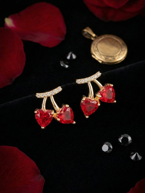 Cherry Kiss Earrings | Gold-Plated Stainless Steel  – KZ8812318