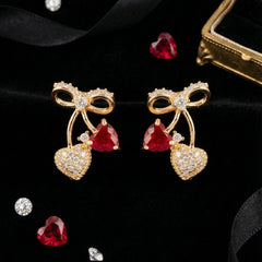 Love Ruby Knot Earrings | Gold-Plated Stainless Steel– KZ8812316