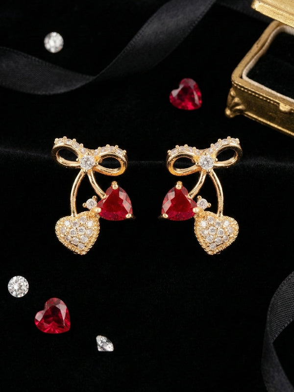 Love Ruby Knot Earrings | Gold-Plated Stainless Steel– KZ8812316