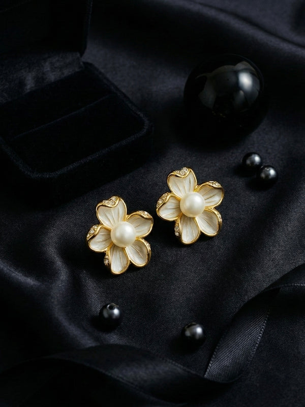 Golden Flower Pearlette | Gold-Plated Stainless Steel – KZ8812333