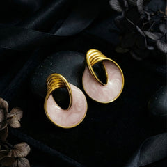 Pink PearlTwist Hoops | Gold-Plated Stainless Steel– KZ8812345
