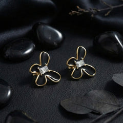 Black Butterfly Petal Studs | Gold-Plated Stainless Steel  – KZ8812329