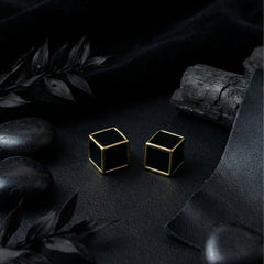 Imperial Black Box Studs | Gold-Plated Stainless Steel – KZ8812337