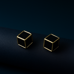 Imperial Black Box Studs | Gold-Plated Stainless Steel – KZ8812337