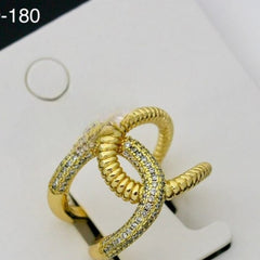 Interlock Glam Ring | Adjustable Gold-Plated Stainless Steel–KZ88123100
