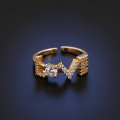 Love Letter Ring | Gold-Plated Brass Adjustable Ring–SCB8812383