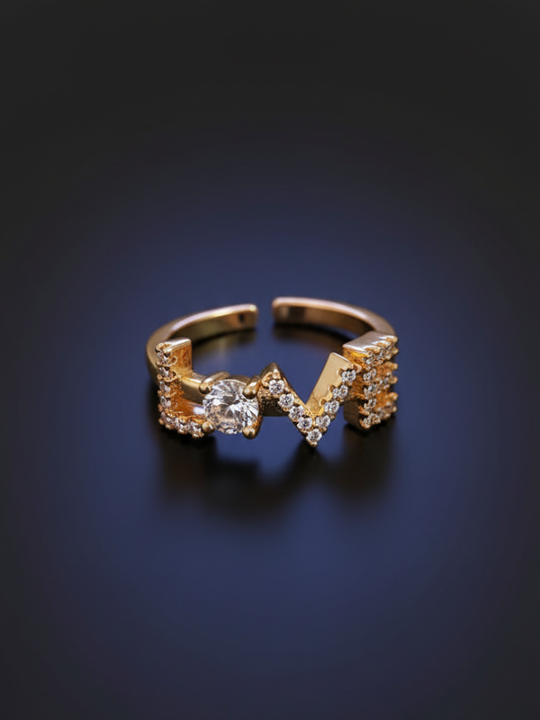 Love Letter Ring | Gold-Plated Brass Adjustable Ring–SCB8812383