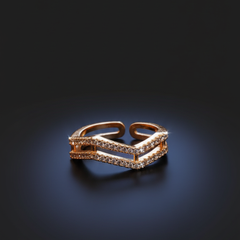 Luxe Layered Ring |  Gold-Plated Brass Adjustable Ring  – SCB8812379