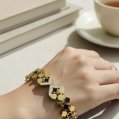 Majestic Clover Crown Kada | Gold-Plated Stainless Steel  – KZ8812368