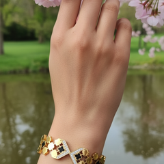 Majestic Clover Crown Kada | Gold-Plated Stainless Steel  – KZ8812368