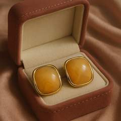 Marble Gloss Gold Studs |  Gold-Plated Stainless Steel – KZ8812340