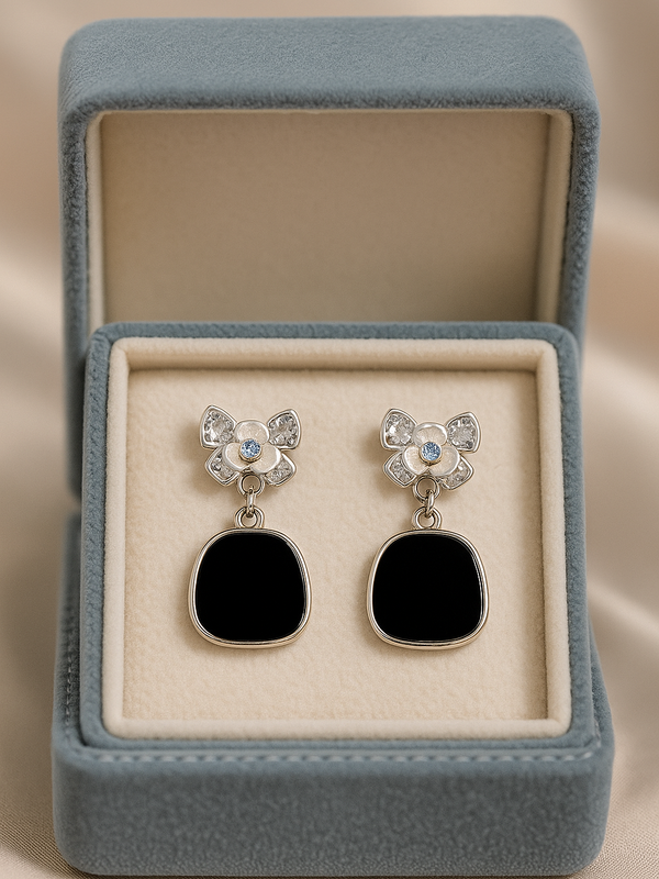 Midnight Bloom Earrings | Gold-Plated Stainless Steel – KZ8812317