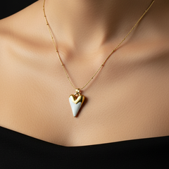 Milk & Gold Heart Necklace | Gold-Plated Stainless Steel – KZ8812356