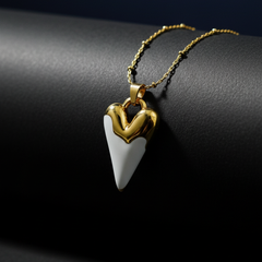 Milk & Gold Heart Necklace | Gold-Plated Stainless Steel – KZ8812356