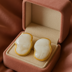 MilkyShell Modern Studs | Gold-Plated Stainless Steel – KZ8812341