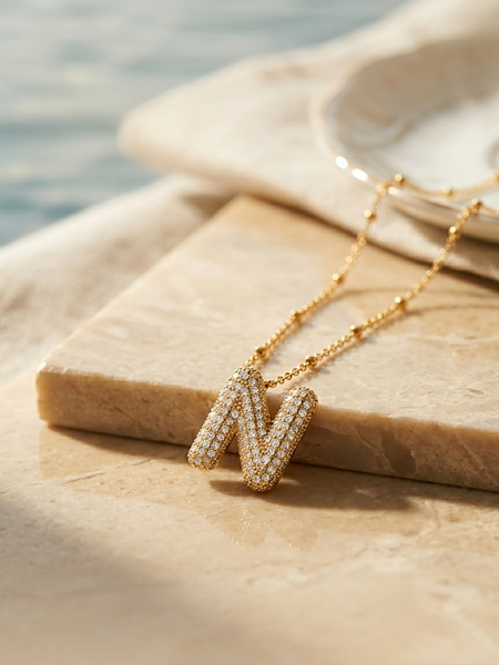 N Pendant | Gold-Plated Stainless Steel – KZ88123138