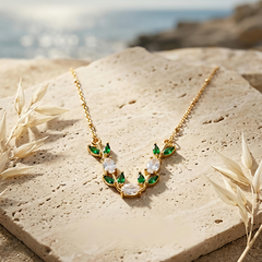 Nature Spark Gem Necklace | Gold-Plated Stainless Steel – KZ88123143