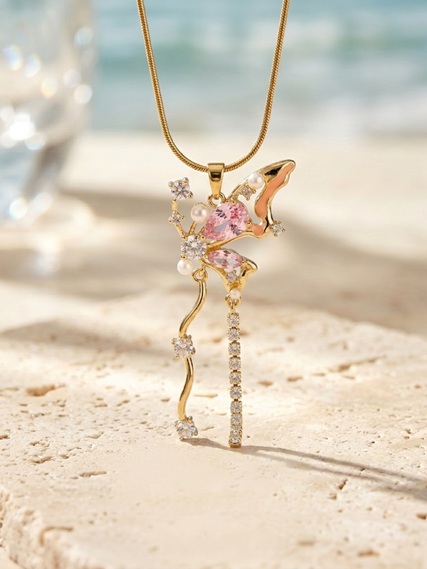 Nova Butterfly Necklace | Gold-Plated Stainless Steel – KZ88123149