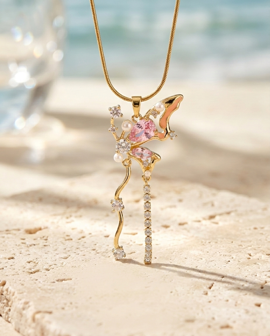 Nova Butterfly Necklace | Gold-Plated Stainless Steel – KZ88123149