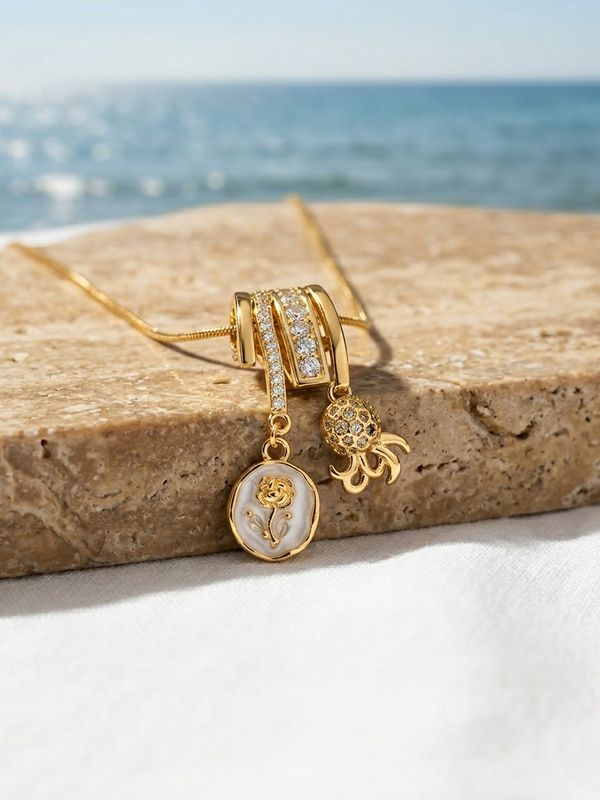 Ocean Bloom Pendant | Gold-Plated Stainless Steel – KZ88123152