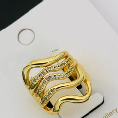 Ocean Wave Ring | Adjustable Gold-Plated Stainless Steel–KZ88123101