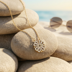 Open Luxe Fortune Necklace | Gold-Plated Stainless Steel – KZ88123166