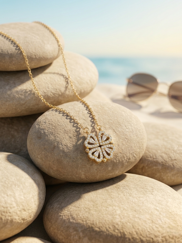 Open Luxe Fortune Necklace | Gold-Plated Stainless Steel – KZ88123166