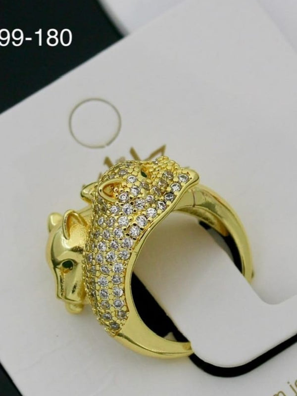 Panther Power Ring | Adjustable Gold-Plated Stainless Steel–KZ8812397