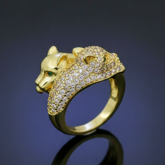Panther Power Ring | Adjustable Gold-Plated Stainless Steel–KZ8812397