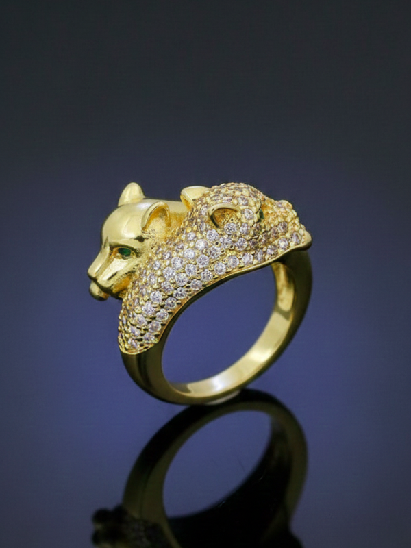 Panther Power Ring | Adjustable Gold-Plated Stainless Steel–KZ8812397