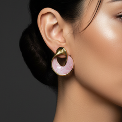 Pink PearlTwist Hoops | Gold-Plated Stainless Steel– KZ8812345