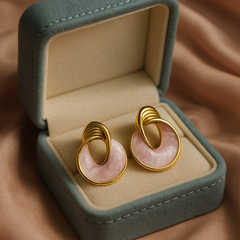 Pink PearlTwist Hoops | Gold-Plated Stainless Steel– KZ8812345