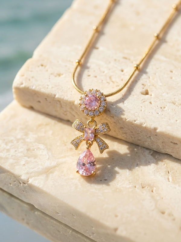 Pink Princess Necklace | Gold-Plated Stainless Steel – KZ88123171