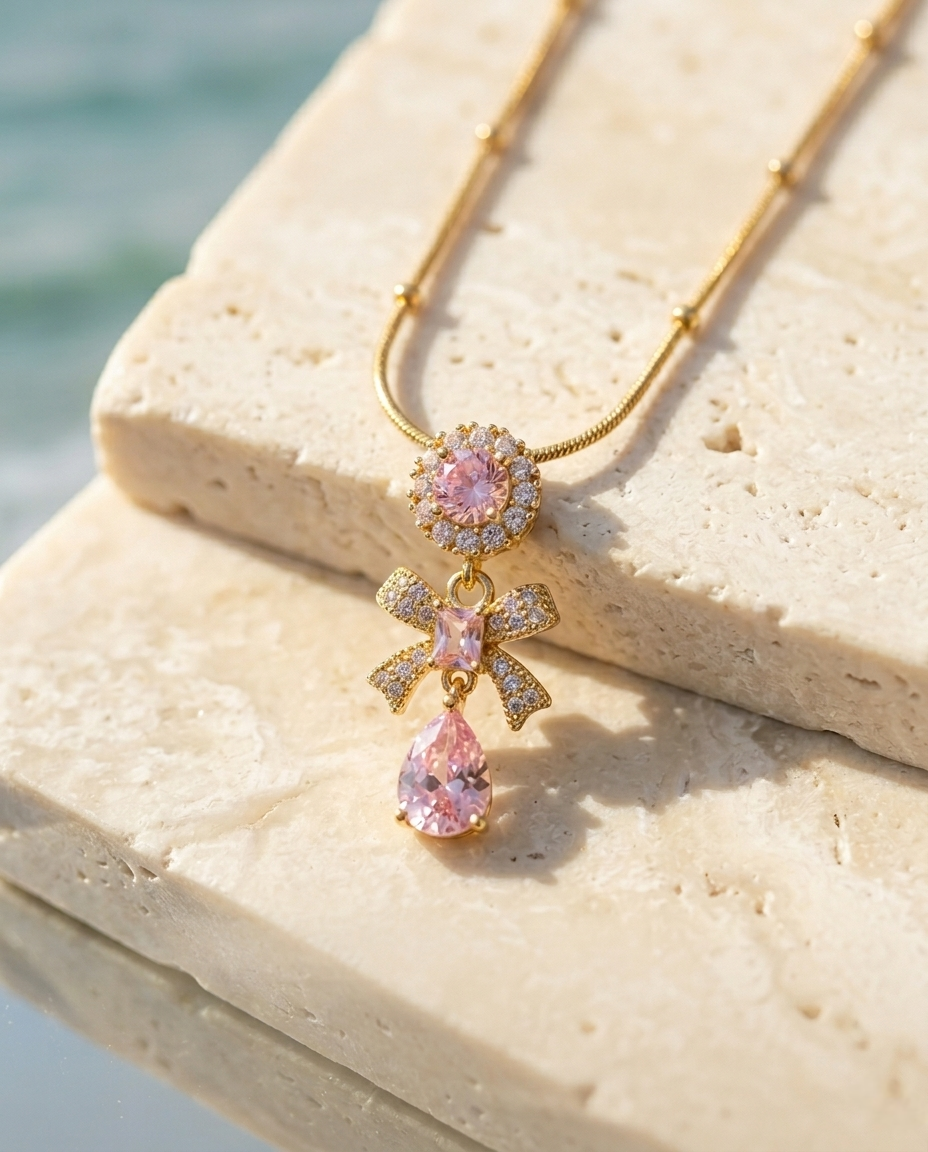 Pink Princess Necklace | Gold-Plated Stainless Steel – KZ88123171